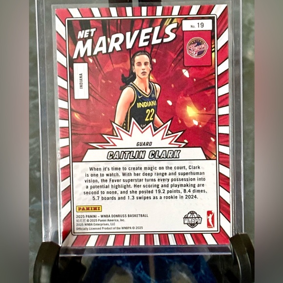 Caitlin Clark Basketball Card Net Marvels Indiana Fever WNBA #19
